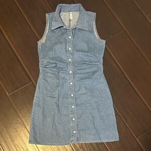 Zara button down jean dress